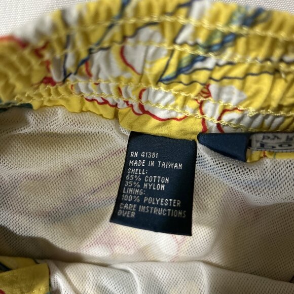 Vintage Polo 90s Hawaiian Yellow Ralph Lauren Drawstring Swim Shorts Trunks 2XL - Picture 8 of 11